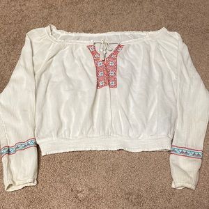 off shoulder crop top blouse